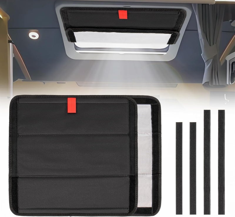 RedCall Rv Skylight Cover Insulator,Rv Vent Covers for Roof,Black Sun Blackout Fabric (16 x 16 inch),Camper Accessories for Inside - Image 5